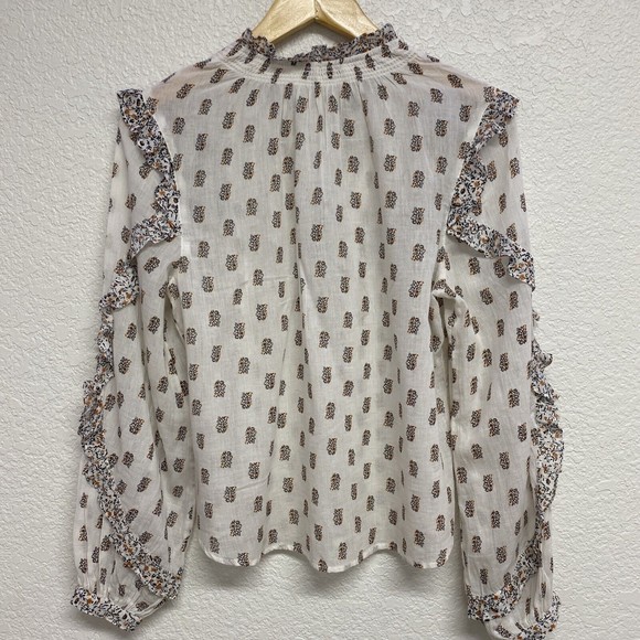 Anthropologie Calligraphie women's Peasant top Medium Long Sleeve - Picture 6 of 8